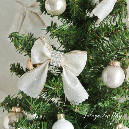 再販】リボンオーナメント クリスマスオーナメント 華やかグリッター