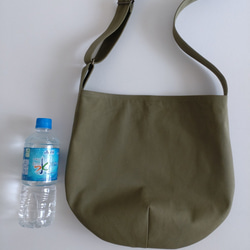 帆布のショルダーバッグ　サコッシュ　/ オリーブ 4枚目の画像