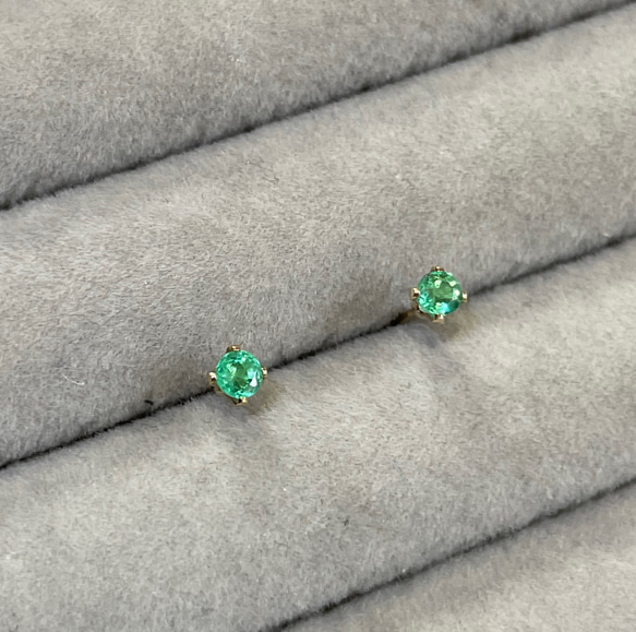 noble green ... emerald pierce 14kgf 4枚目の画像