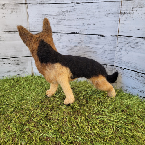 羊毛フェルト シェパード 愛犬 うちの子 ペット オーダー 犬 ワンコ 虹