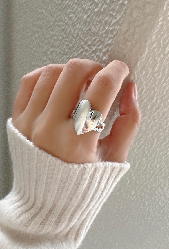 ワイドハート❤︎ silver925リング2898A 指輪・リング Ringo
