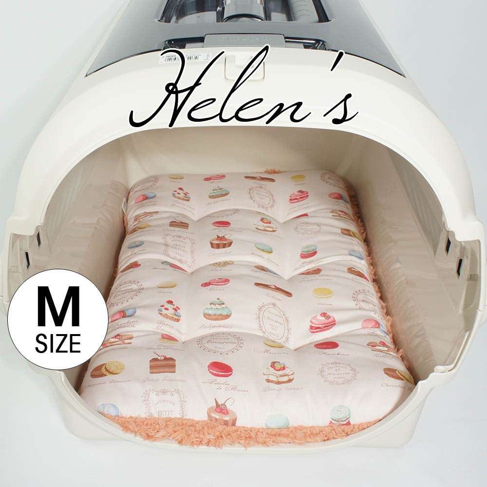 【送料*無料】縁無しクッションベッド/クレートクッション マカロンファーコーラル Mサイズ