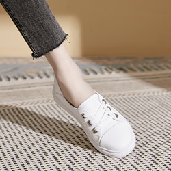 レディースシューズ　スニーカー　本革レザー　柔らかい　ハンドメイド　天然ゴム 普段　　履きやすい　ホワイト色SH144 6枚目の画像