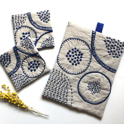 再再再販⭐︎北欧風刺繍コースター⭐︎刺し子(1枚) 8枚目の画像