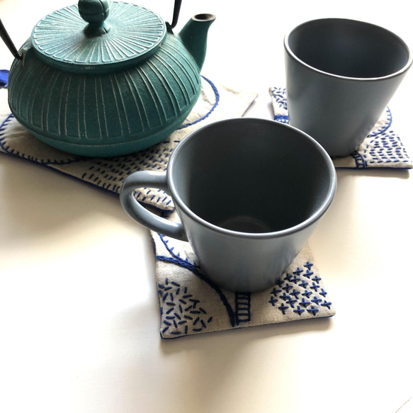 再再再販⭐︎北欧風刺繍コースター⭐︎刺し子(1枚) 9枚目の画像