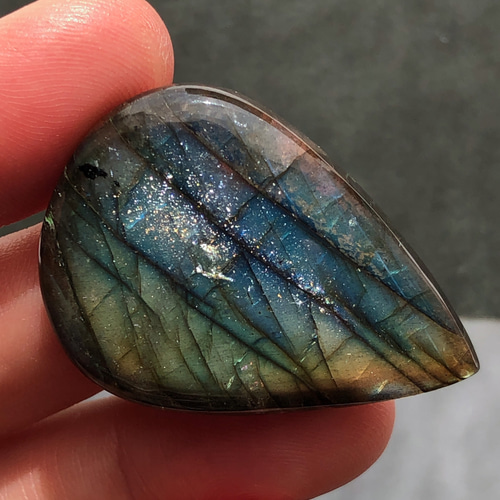 ラブラドライト[639] 38x27mm 57Cts 天然石 / カボション / ルース