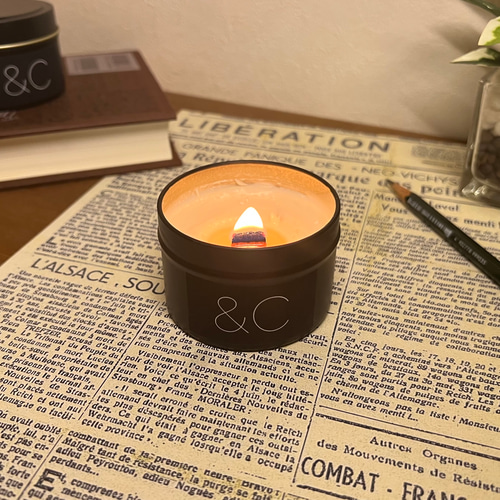 森の贈り物　木芯　wood candle(ひのき) アロマキャンドル