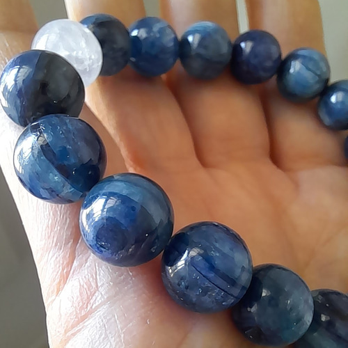 天然石♡カイヤナイト♡ブレスレット　高品質 楽天市場】カイヤナイト ブレスレット 高品質 6A グレード 8mm 17.5cm