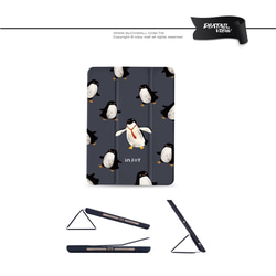 iPad ケース 12.9/Air5/iPad 9/mini6 ペンスロット付き レザータブレットケース ロッキングペンギン 12枚目の画像