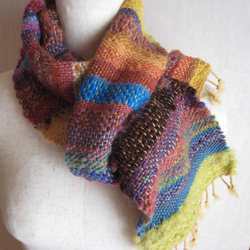 毛糸の手織りマフラー203 3枚目の画像