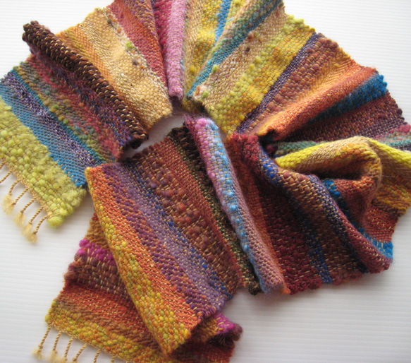 毛糸の手織りマフラー203 2枚目の画像