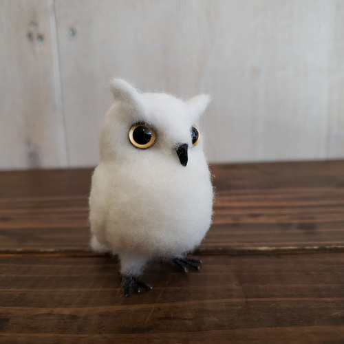Y11 羊毛フェルトのフクロウのストラップ （羊毛フェルト 置物