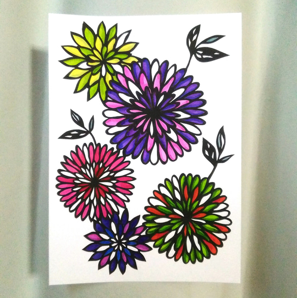 【切り絵】原画　A5サイズ　flower11 1枚目の画像