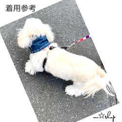 『きまぐれ』ヴィンテージデニム ゼブラ　ネックウォーマー　マフラー　犬 猫 小型犬　超小型犬　デニム　M☆SHOP 9枚目の画像