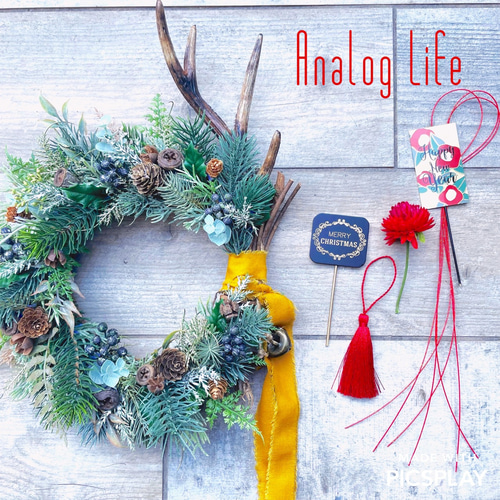 2023】送料無料‼️ 正月用に変身Xmasリース クリスマス 正月 しめ縄