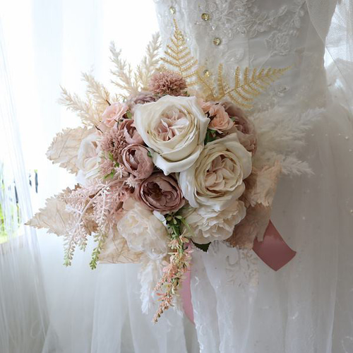 シャビーシック フレンチローズ クラッチブーケ ナチュラル フォト