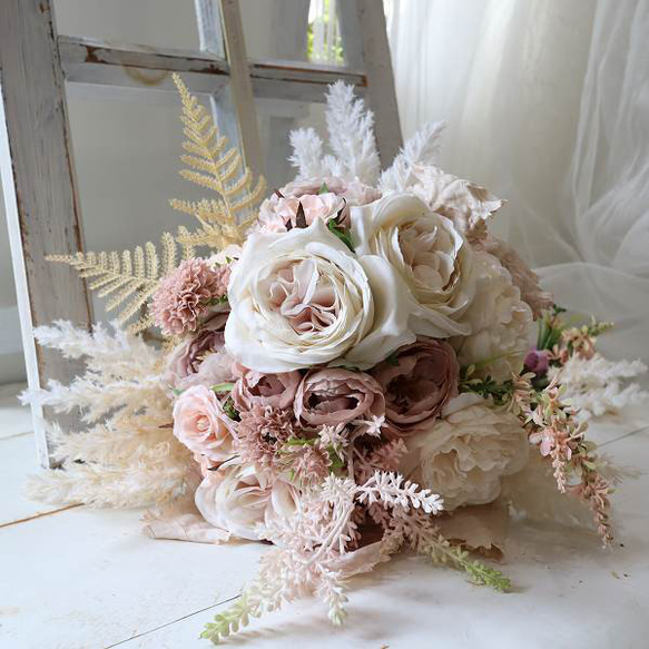 シャビーシック フレンチローズ クラッチブーケ ナチュラル フォト