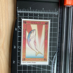 No.002 レトロな出世魚のメッセージカード　10枚入 5枚目の画像