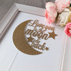 Love you to the moon & back  ウェディング 結婚式 ケーキトッパー　（カラーアクリル変更可） 6枚目の画像
