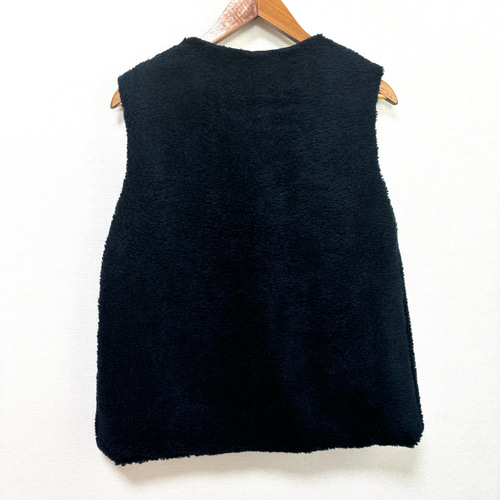 ブラック再再再販❤️‍ボアベスト 裏地→コットン100%で軽くて暖かい