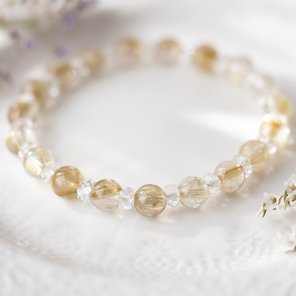 ルチルクォーツ　水晶　ブレスレット