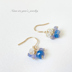 14kgf kyanite × rainbowmoonstone pierce 5枚目の画像