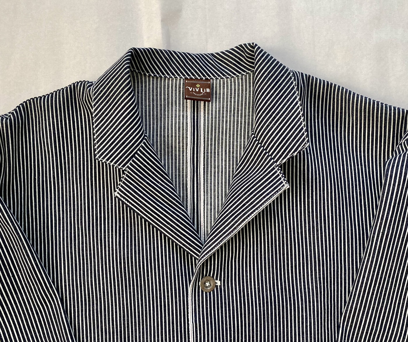 男女兼用/デニム好きのための岡山産セルビッチヒッコリーシャツジャケット