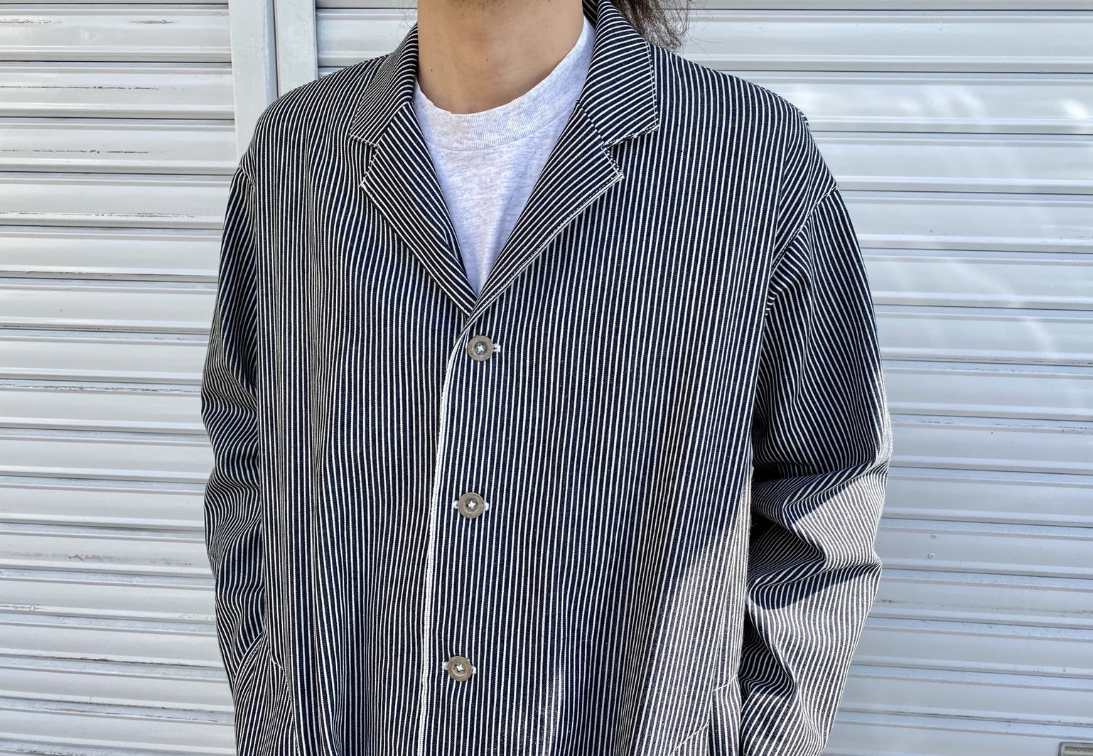 男女兼用/デニム好きのための岡山産セルビッチヒッコリーシャツジャケット