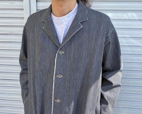 キャピタル リネン100% シャツ ヒッコリー サイズ1 男女兼用/デニム好きのための岡山産セルビッチヒッコリーシャツ