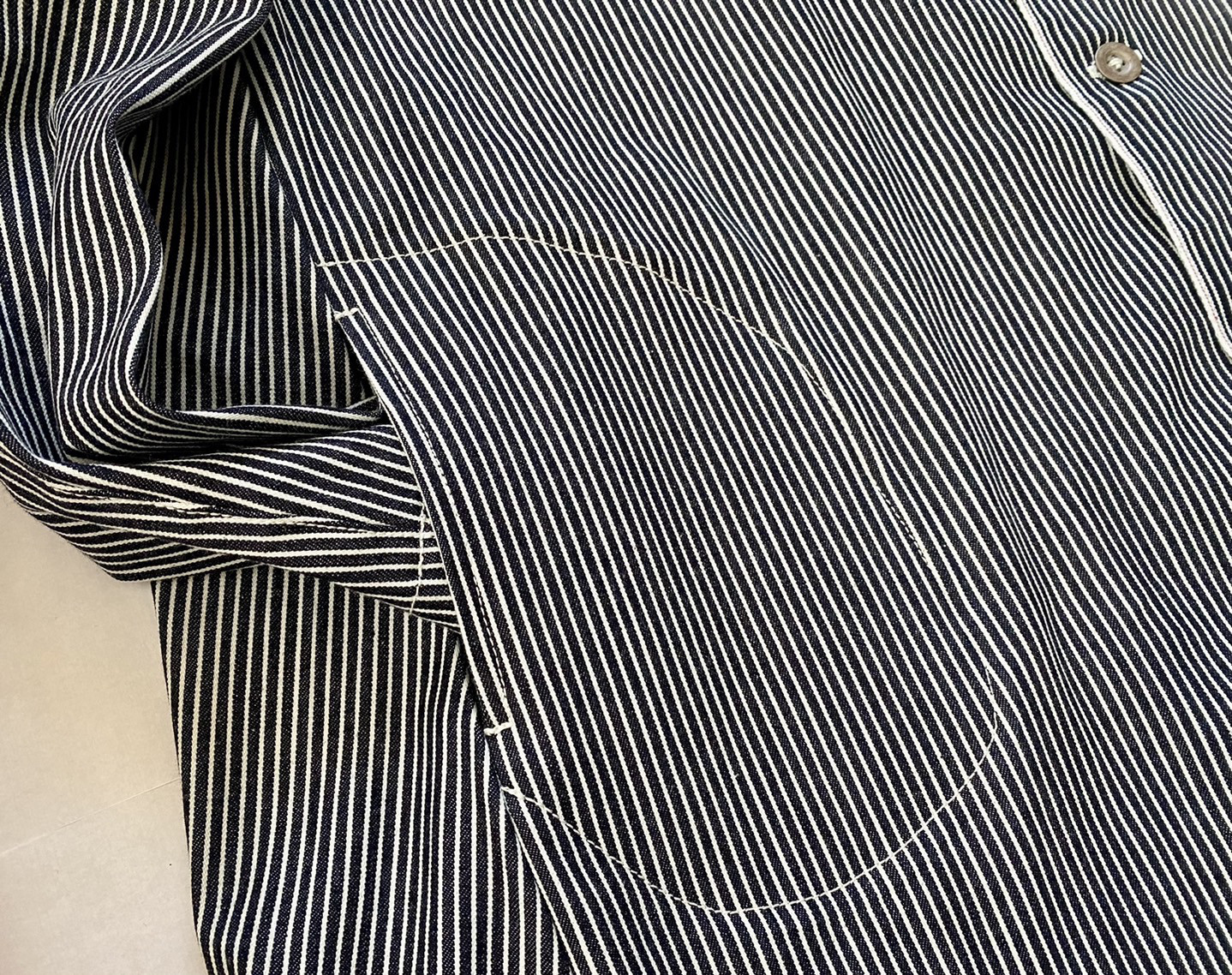 男女兼用/デニム好きのための岡山産セルビッチヒッコリーシャツジャケット