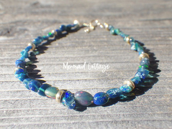 *14kgf* Black Opal Lagoon Bracelet　オパール 6枚目の画像