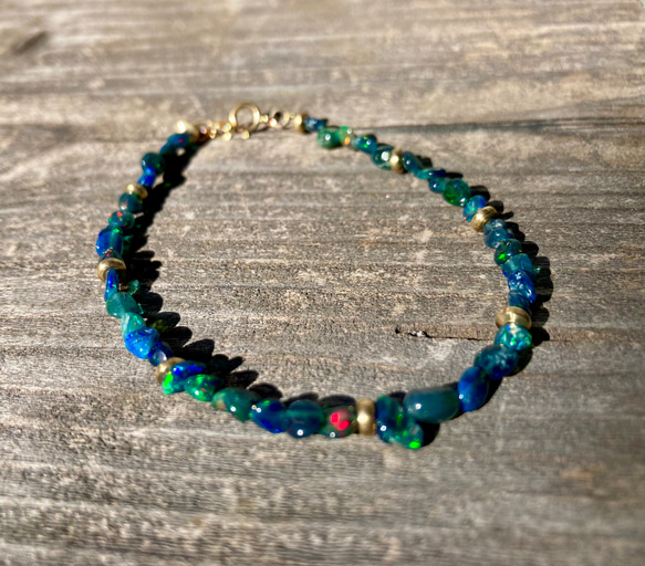 *14kgf* Black Opal Lagoon Bracelet　オパール 10枚目の画像