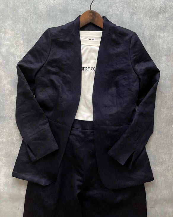 【型紙】ノーカラーのロングジャケット(FBJK-01)パターン・レシピ付き 2枚目の画像