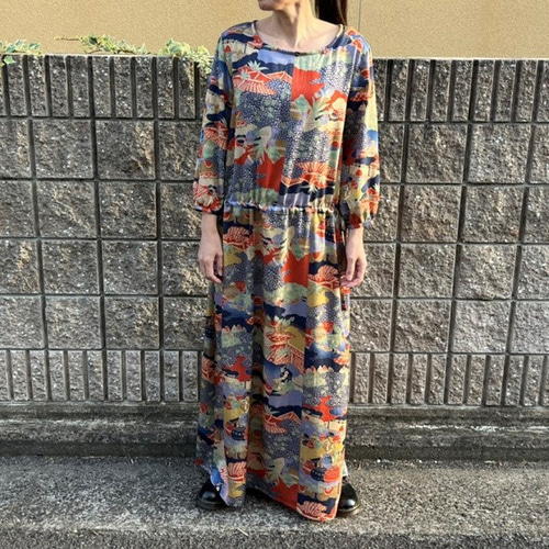 着物リメイクワンピース3426 着物リメイク ワンピース ハンドメイド ワンピース さらあお