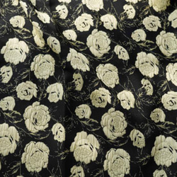 黑地金糸バラ花柄 ジャカード生地 [2974] 4枚目の画像