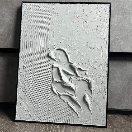 洋服通販 - 新作アイテムを 現代アート 40×30㎝ モダン テクスチャーアート フレーム付き 絵画