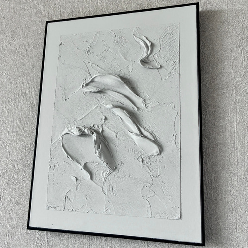現代アート 40×30㎝ フレーム付き テクスチャーアート モダン