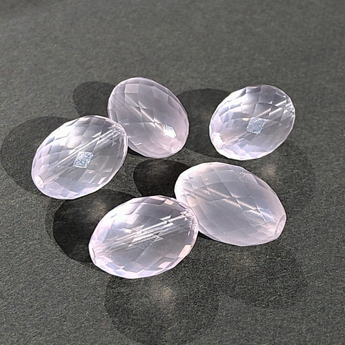 高品質 ローズクォーツ ライス 128面カット 1個 マダガスカル産