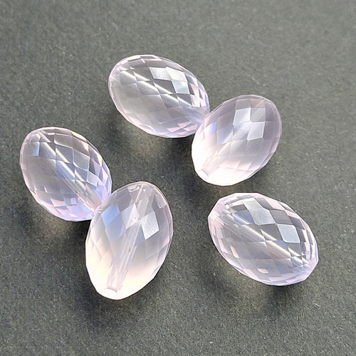 高品質 ローズクォーツ ライス 128面カット 1個 マダガスカル産