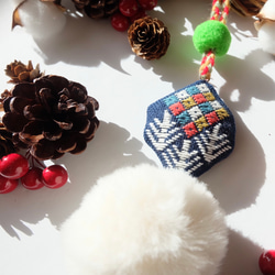 Creema 限定聖誕節2023❄︎2way Kogin 刺繡聖誕裝飾品☺︎樹【刺繡】裝飾品2023 第1張的照片
