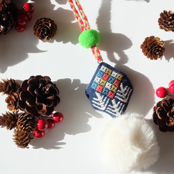 Creema 限定聖誕節2023❄︎2way Kogin 刺繡聖誕裝飾品☺︎樹【刺繡】裝飾品2023 第2張的照片