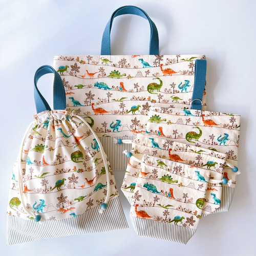 ハンドメイド入園入学巾着お弁当袋レッスンバッグ手提げ袋女の子男の子