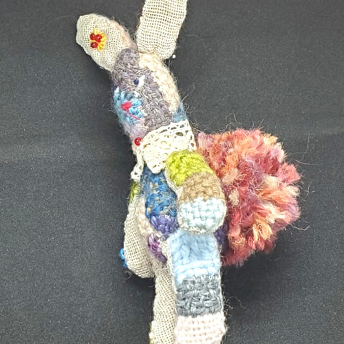 わんちゃん:ハンドメイド　ダーニング刺繍指人形　うさぎ わんちゃん様専用:ハンドメイド ダーニング刺繍指人形 うさぎ