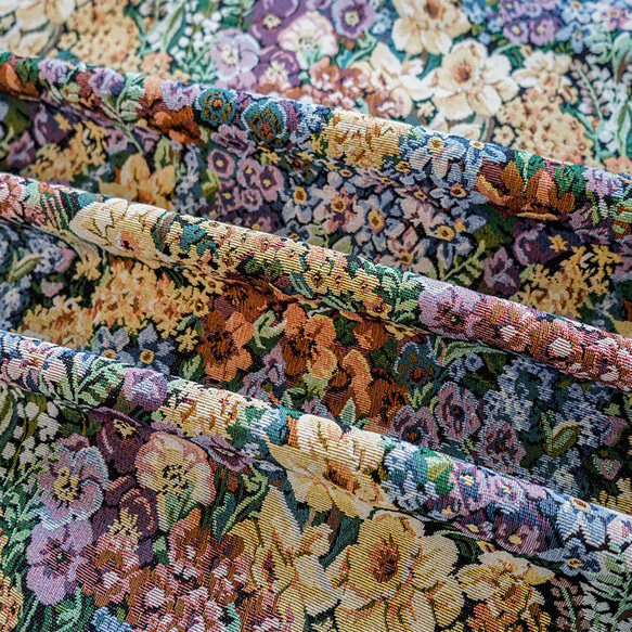 レトロ風カラー花柄 秋冬の厚手ジャカード生地 [3343] 6枚目の画像