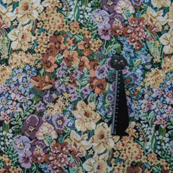 レトロ風カラー花柄 秋冬の厚手ジャカード生地 [3343] 2枚目の画像