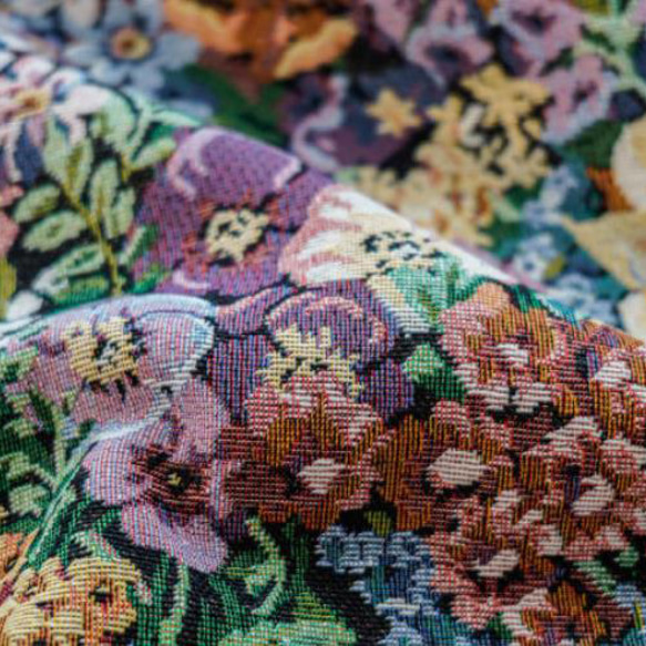 レトロ風カラー花柄 秋冬の厚手ジャカード生地 [3343] 7枚目の画像