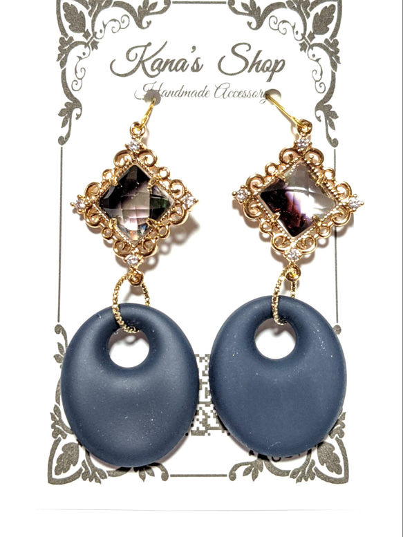 ☆キラキラくまさんが素敵なゴージャス猫ちゃんピアス☆