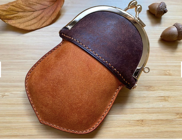 橡果零錢包【可可咖・チョコ】 / Acorn Kisslock Coin case (Brown) 第7張的照片