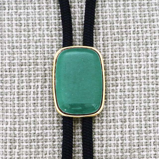 翡翠色（四角）の七宝焼ループタイ ※金具がシルバーに変更【受注制作】