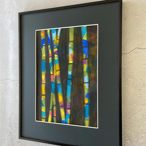 Bamboo モダンアート 抽象画 インテリア モデルルーム リビング 和